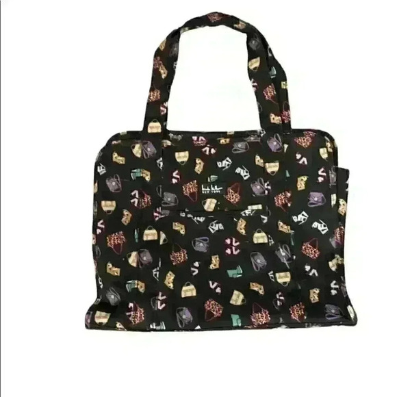 NICOLE MILLER BLACK TOTE STILETTOS AND PURSES PRINT - Picture 2 of 5